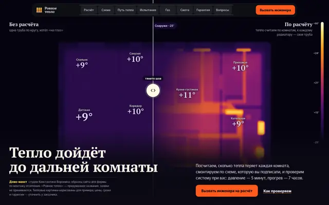 Отопление частного дома: первый экран